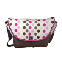 Chocolate and Hot Pink Polka Dots Messenger Bag