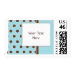Chocolate and Light Blue Postage