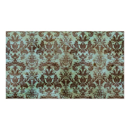 Chocolate and Mint Vintage Wallpaper Business Cards (back side)