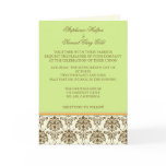Chocolate and mint wedding invitation cards