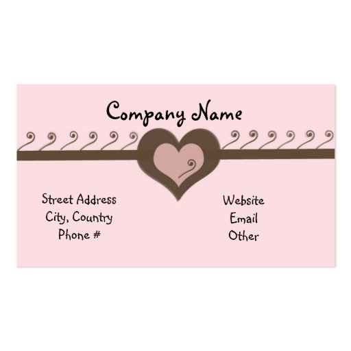 Chocolate and Pink Business Card Template (front side)