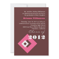 Chocolate and Pink Graduation - Change to Any Year invitation