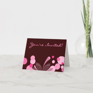 Chocolate and Pink Invitation card