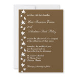 Chocolate and White Autumn Leaf Wedding Invitation