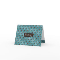 Chocolate Aqua Bubbles Thank-You Note cards