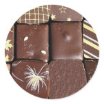 Chocolate assortments round stickers
