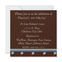 Chocolate Baby Boys Shower Invitation