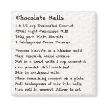 Chocolate Balls Recipe Magnet pink
