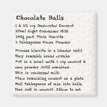 Chocolate Balls Recipe Magnet pink