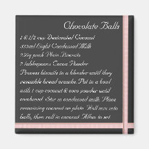 Chocolate Balls Recipe Magnet ribbon