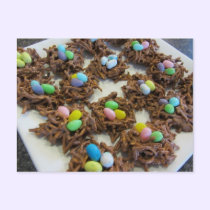 Chocolate Bird Nest Cookies postcards
