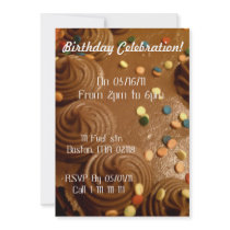 chocolate Birthday Cake invitation
