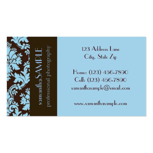 Chocolate Blue Business Card Template