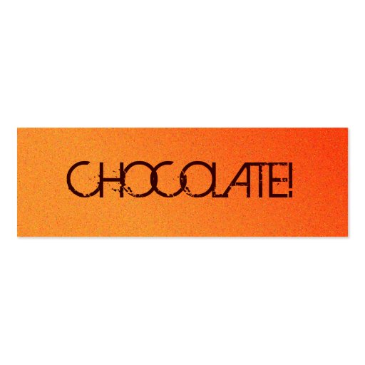 chocolate bookmark business card template (back side)