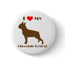 Chocolate Boston Terrier Button by katramsey Chocolate Boston Terrier Button