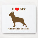 Chocolate Boston Terrier Mousepad