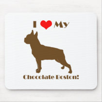 Chocolate Boston Terrier Mousepad