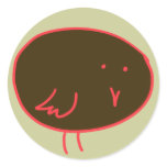 Chocolate Brown and Red Bird stickers