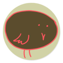 Chocolate Brown and Red Bird stickers