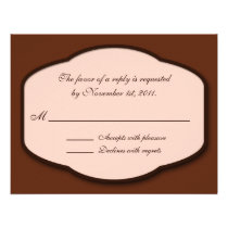 Chocolate Brown & Beige Reply / RSVP Cards Invitations