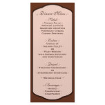 Chocolate Brown & Beige Wedding Reception Menus rack cards
