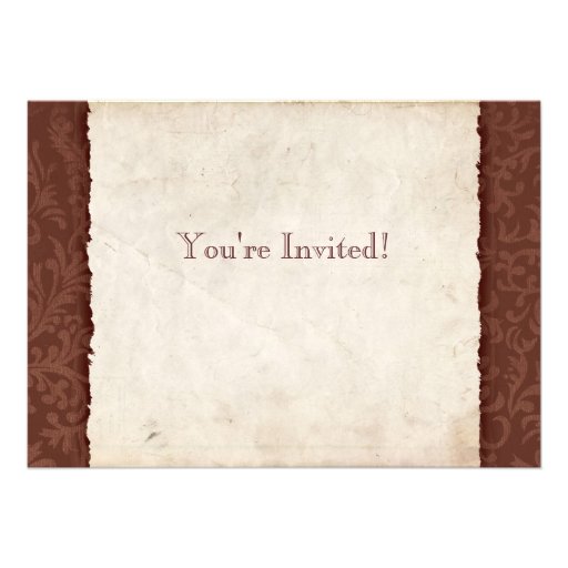 Chocolate Brown Country  Wedding Invitation