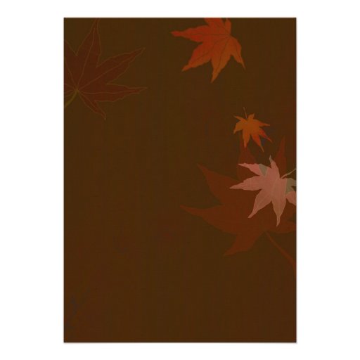 Chocolate Brown Fall Maple Bridal Shower Invites