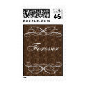 Chocolate Brown Flourish Scroll - Forever postage