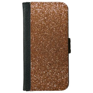 Chocolate brown glitter iPhone 6 wallet case