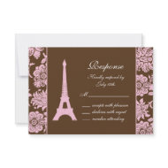 Chocolate Brown in Paris RSVP invitation