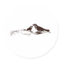Chocolate Brown Lovebirds-Wedding Save the Date stickers