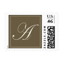 Chocolate brown monogram - Initial A postage by aslentz Chocolate brown monogram - Initial A postage