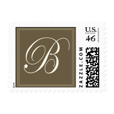 Chocolate brown monogram - Initial B Postage Stamps