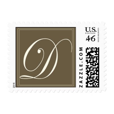 Chocolate brown monogram - Initial D Postage