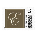 Chocolate brown monogram - Initial E stamp