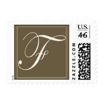 Chocolate brown monogram - Initial F stamps