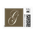 Chocolate brown monogram - Initial G postage by aslentz Chocolate brown monogram - Initial G postage