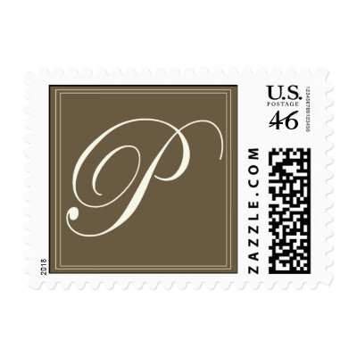 Chocolate brown monogram - Initial P Stamps