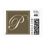 Chocolate brown monogram - Initial P Stamps