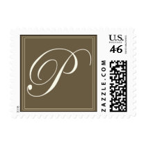 Chocolate brown monogram - Initial P stamps