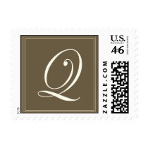 Chocolate brown monogram - Initial Q stamps
