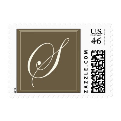 Chocolate brown monogram - Initial S Stamp