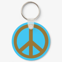 Chocolate Brown Peace Symbol Products keychains