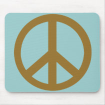 Chocolate Brown Peace Symbol Products mousepads