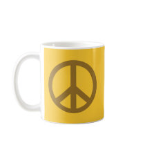 Chocolate Brown Peace Symbol Products mugs