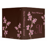 Chocolate Brown Pink Cherry Blossom Binder