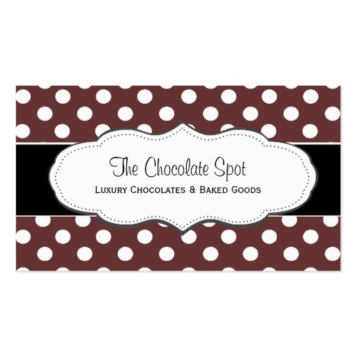 Chocolate Brown Polka Dot Business Cards