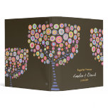 Chocolate Brown Retro Circle Tree Wedding Album binders