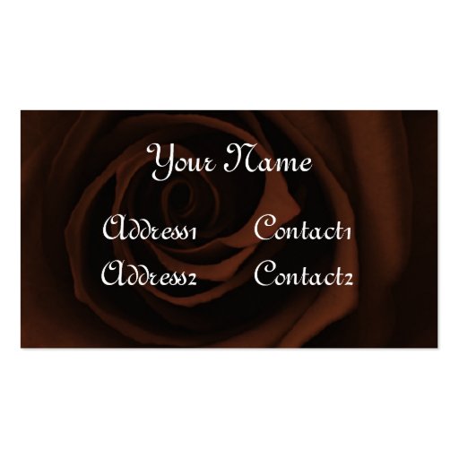 Chocolate Brown Rose Business Card (front side)