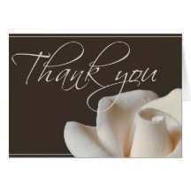Chocolate brown winter white thank you card